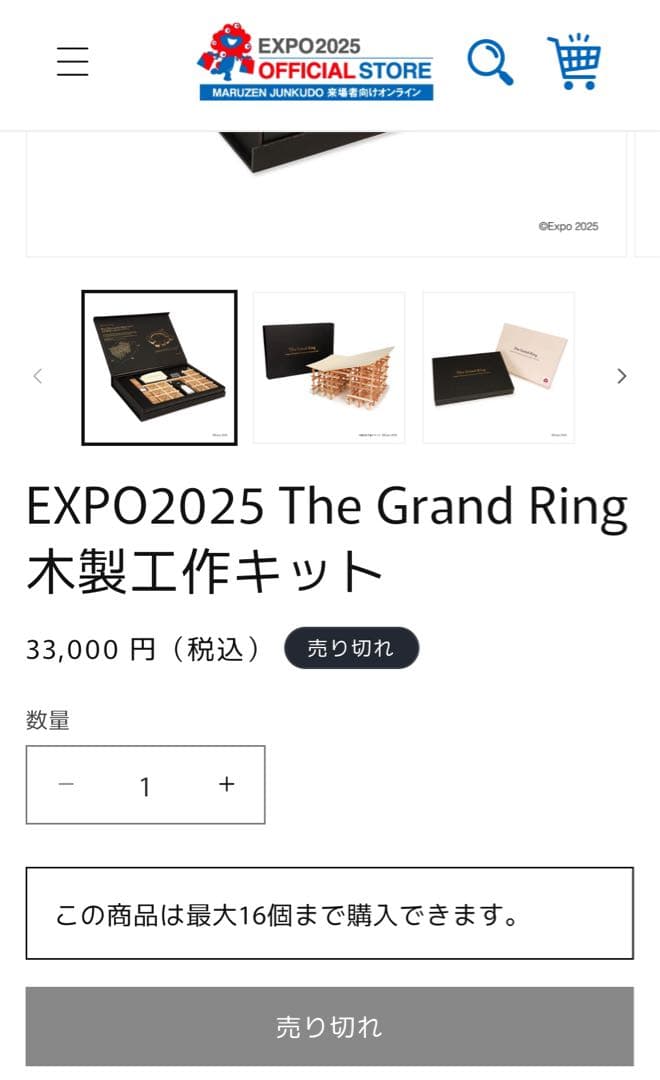 万博　大屋根リング模型　木製工作キット