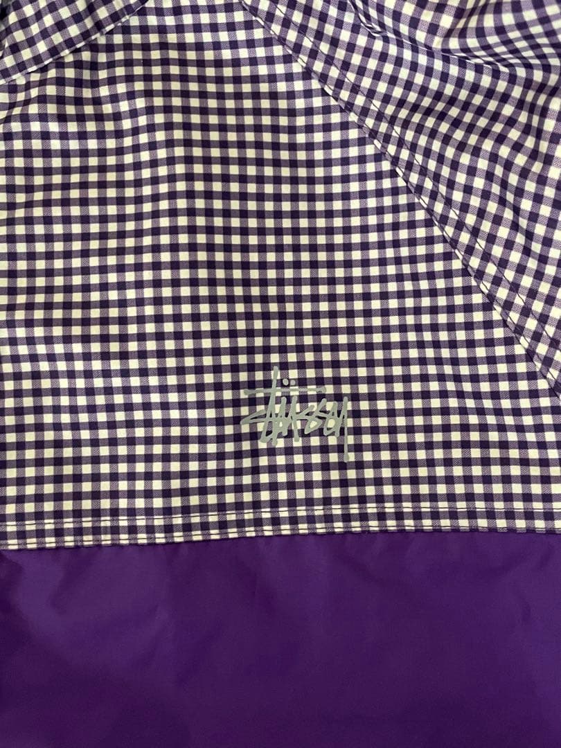 Stussy 紫 チェック柄 ウィンドブレーカー