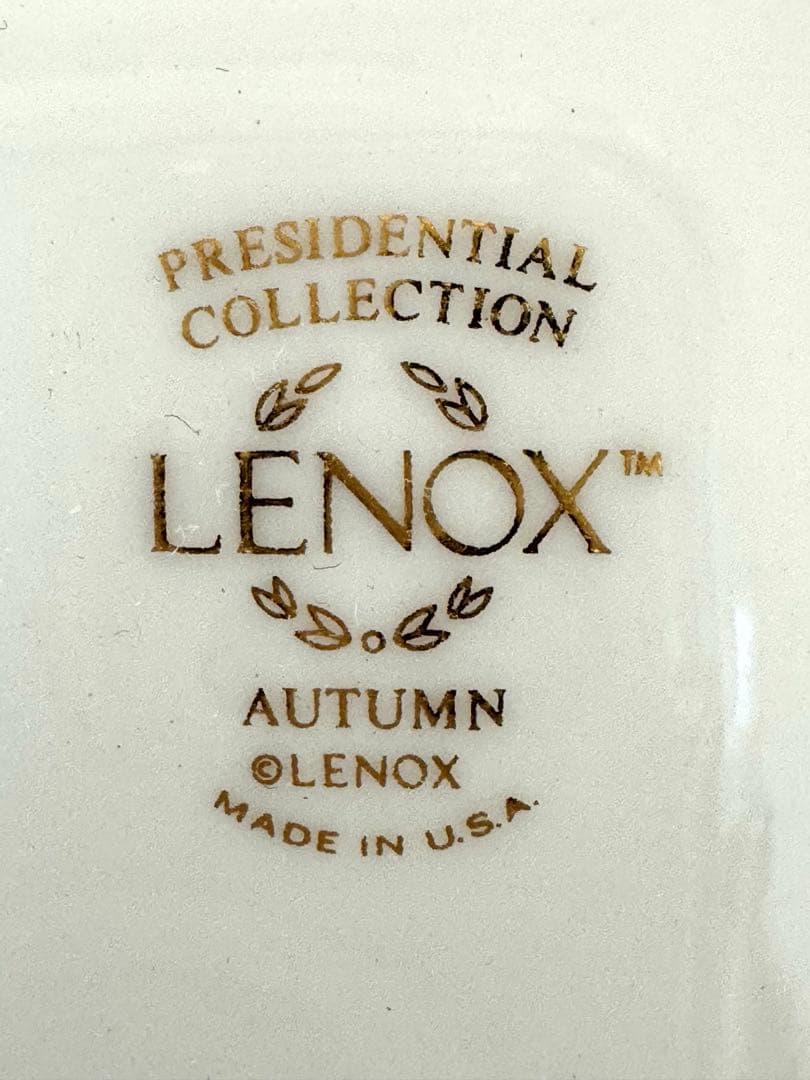 Lenox Autumn USA 金縁 ブレッド皿16cm 4枚 美品
