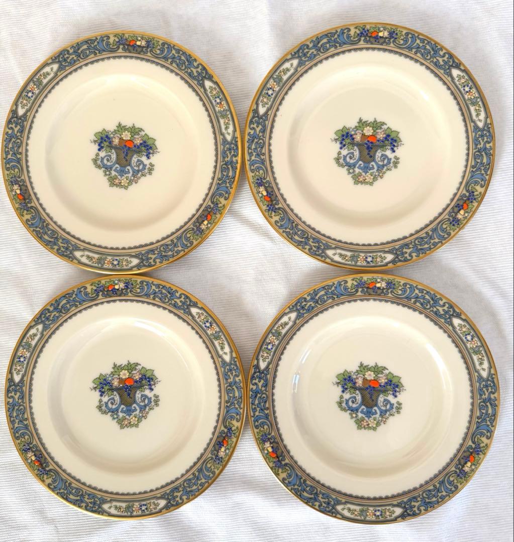 Lenox Autumn USA 金縁 ブレッド皿16cm 4枚 美品