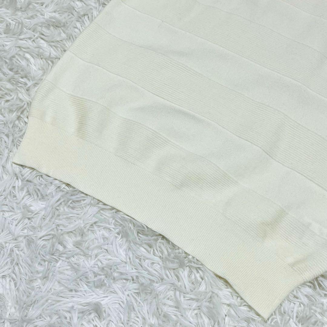 美品✨PEARLY GATES フード付きニットセーター ホワイト系 サイズ1