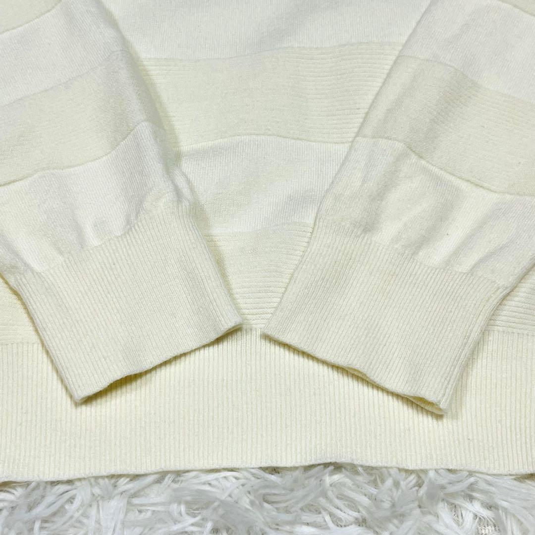 美品✨PEARLY GATES フード付きニットセーター ホワイト系 サイズ1
