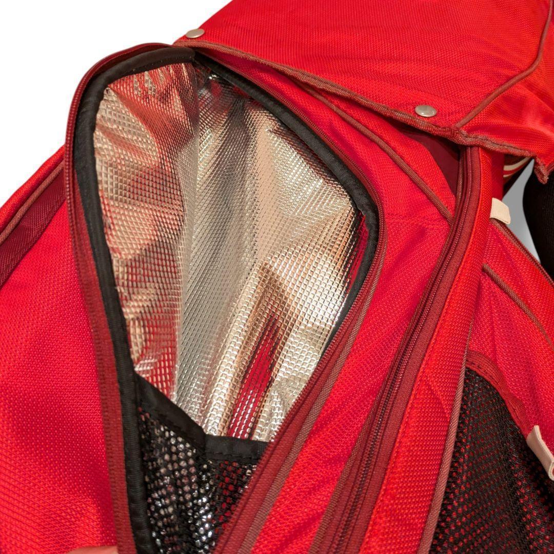 【廃盤品】ナイキ ゴルフ キャディバッグ 14分割 カート型 希少 赤 フード付