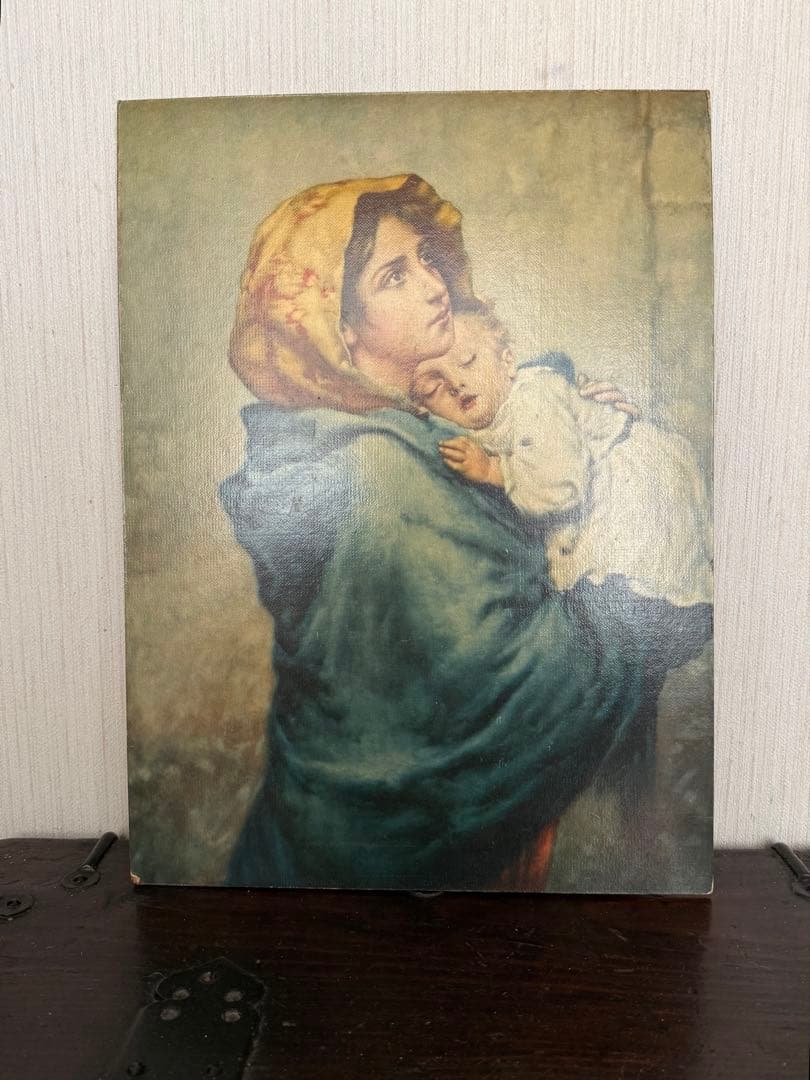 イタリア製 聖母子像 壁掛けアート ボード絵 宗教画 La Madonnina