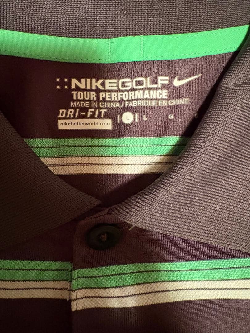 NIKE GOLF ボーダー ポロシャツ L メンズ ナイキゴルフ 半袖
