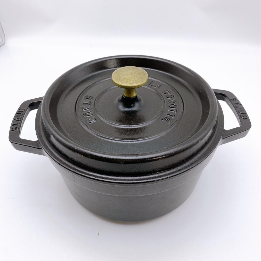 staub ココット 20cm ブラック 両手鍋 鋳鉄 IH対応 ストウブ