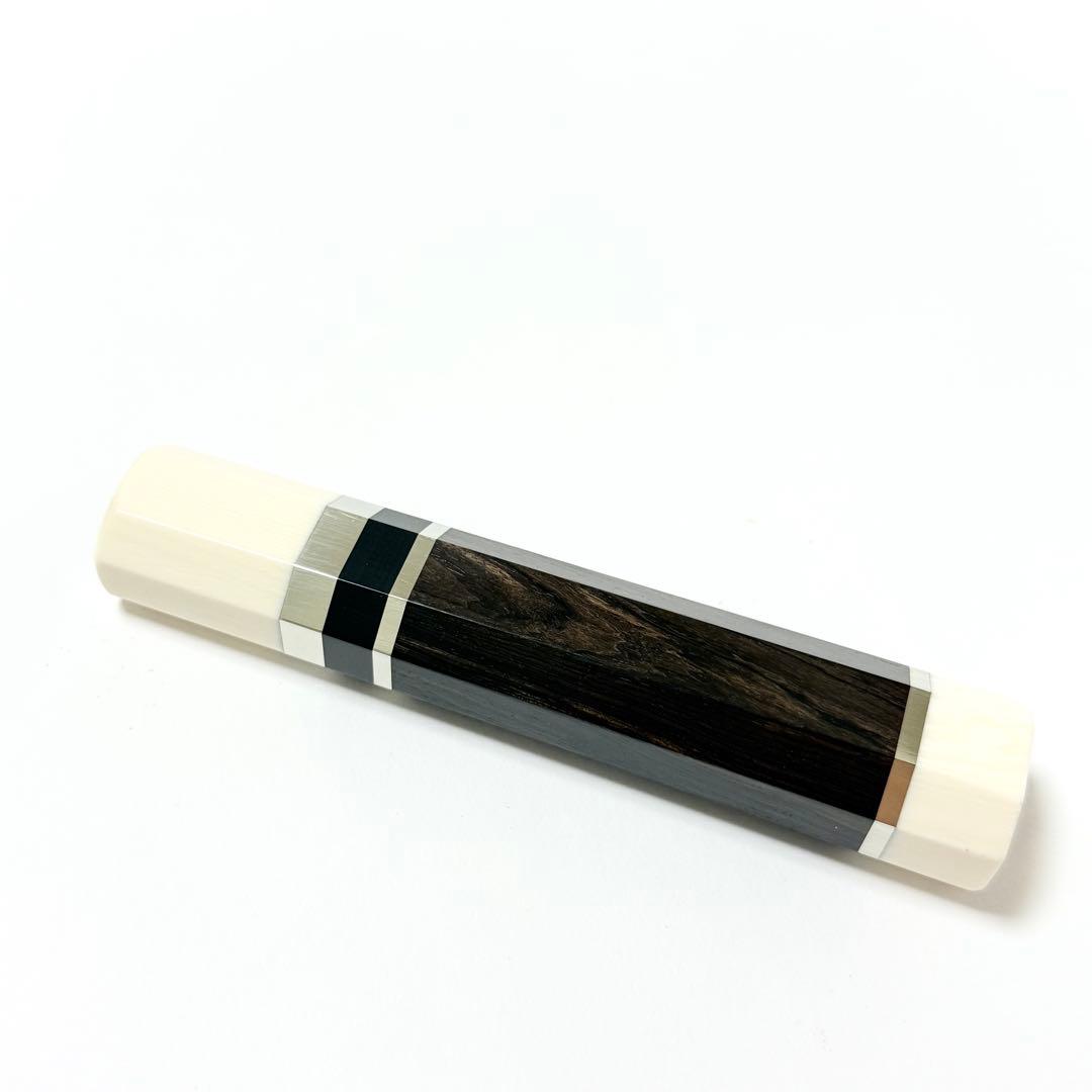 三段銀巻 人工象牙 薄刃8寸 黒檀八角柄 薄刃240 包丁の柄 ハンドルj