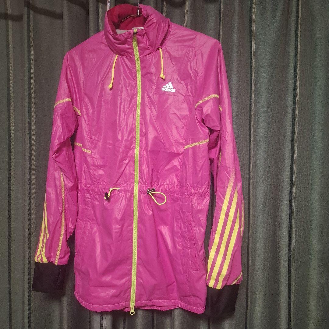 adidas ピンク ウィンドブレーカー収納可能 フード付き