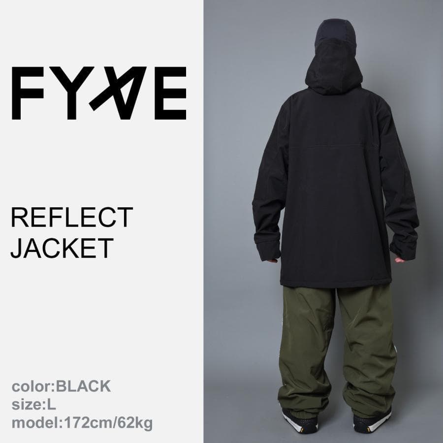 FYVE スノーボードウェア 新品 リフレクタジャケット ブラック Mサイズ