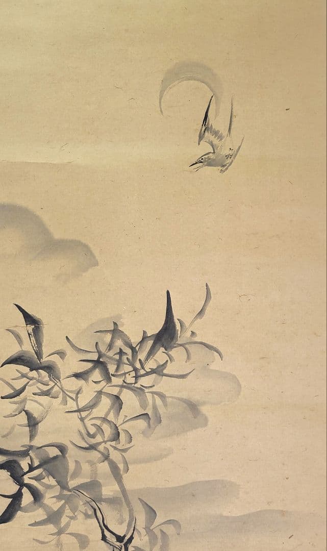 立原杏所　花鳥画　掛け軸　合わせ箱　水戸藩士　書画、骨董品、美術品