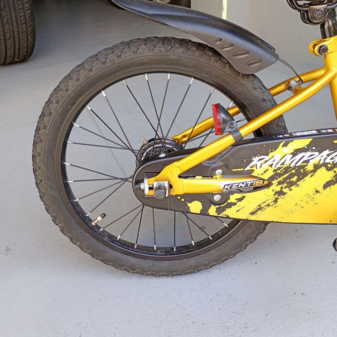 RAMPAGE 子供用自転車 黒/黄色 フロントバスケット付き18インチ　京都市