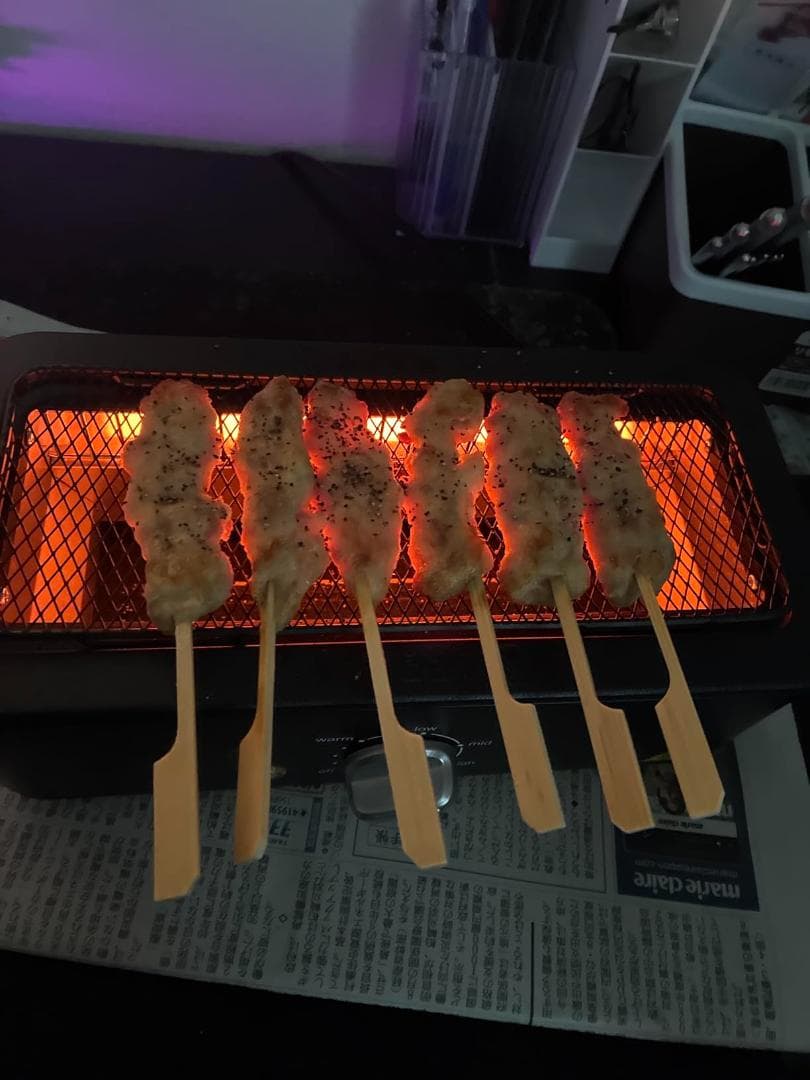 【セット品】 [山善] 焼き鳥焼き器 減煙 電気七輪 卓上 焼き鳥 焼肉 ひと*