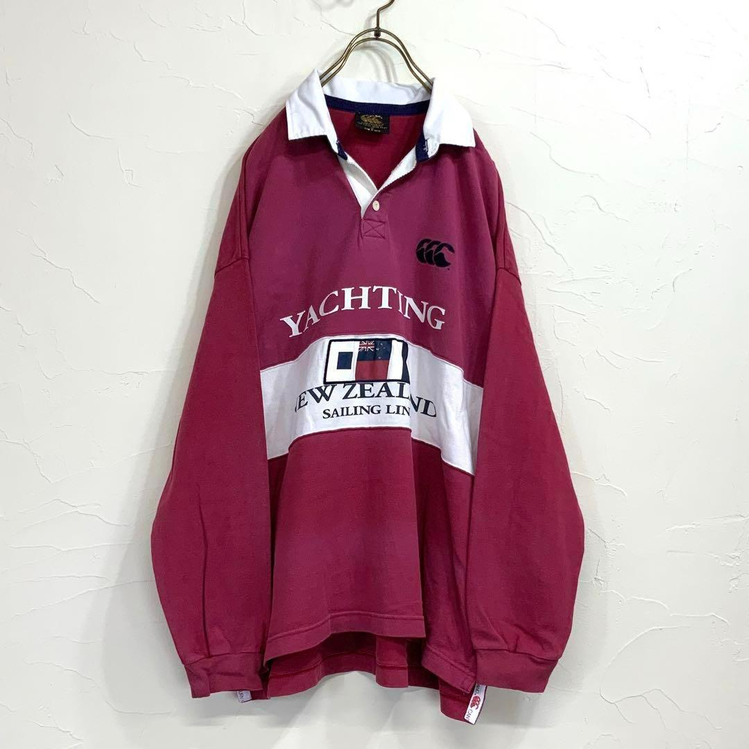 90‘s Canterbury セーリング バイカラー ラグビーシャツ