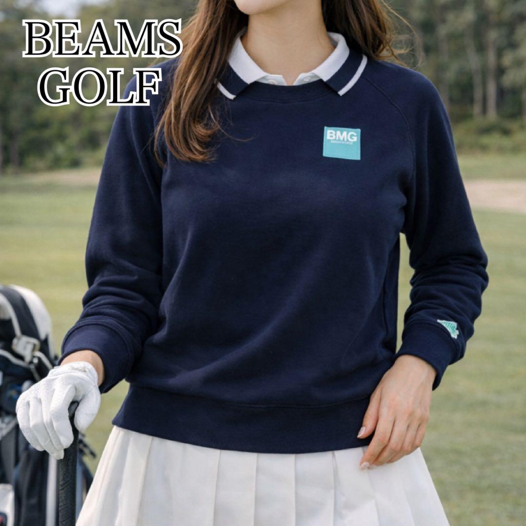 美品 BEAMS GOLF スウェットトレーナー 日本製 プルオーバー ロゴ刺繍