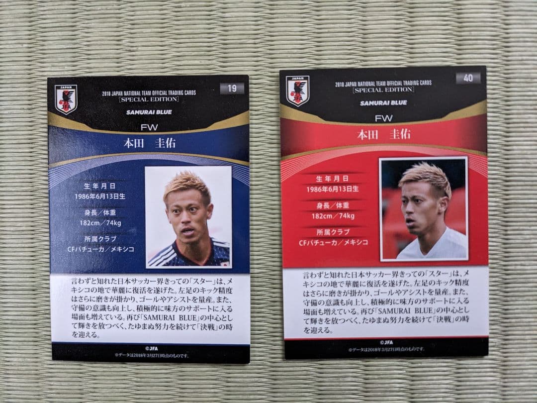 本田圭佑・久保裕也・大迫勇也・レオナルド、柿谷曜一郎・山岸範宏・ディエゴカード