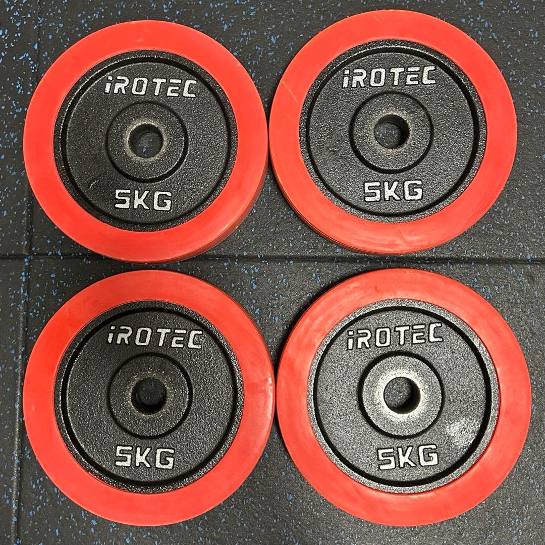 iROTEC 28mmラバープレート 5kg×4枚セット ivanko ダンベル