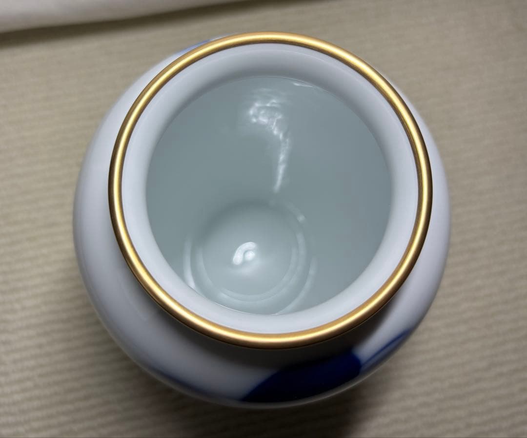 新品 未使用 大倉 花生 オールドブルーローズ 大倉陶園 OKURA 花瓶