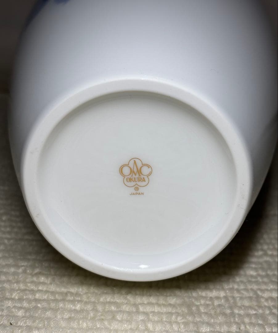新品 未使用 大倉 花生 オールドブルーローズ 大倉陶園 OKURA 花瓶