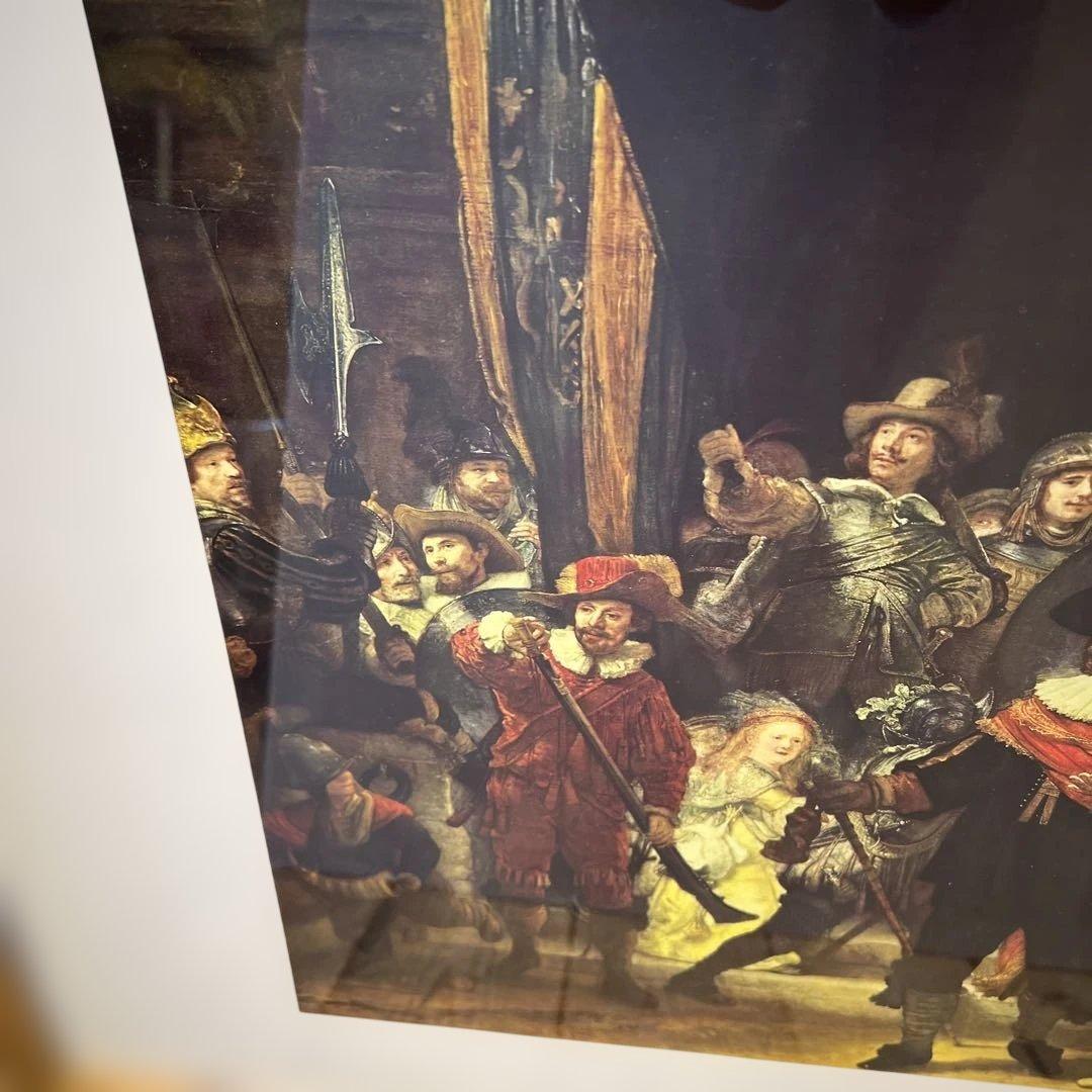 レンブラント 夜警 立体複製名画 絵画 額付き インテリア アート