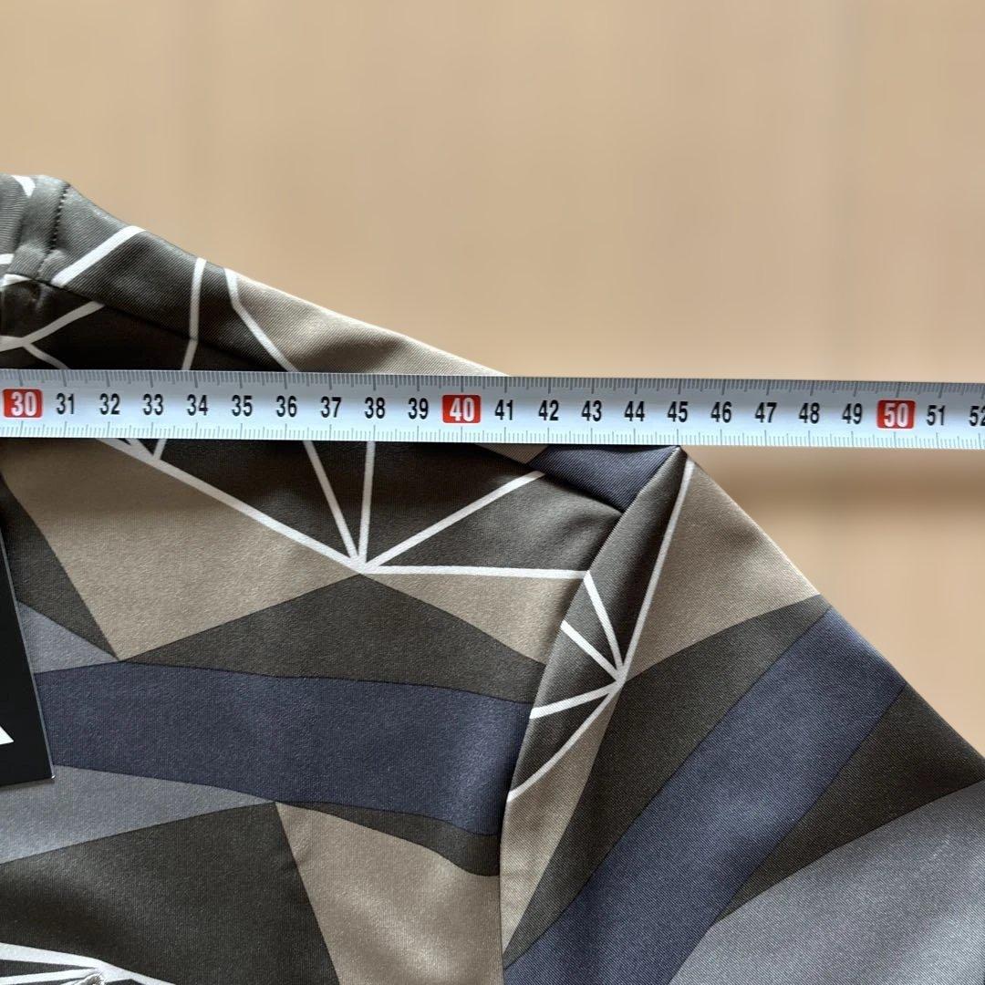 ☆新品☆adidas golfアディダスゴルフ半袖モックネック幾何学模様シャツM