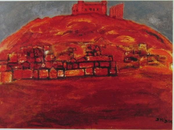 三岸節子、【ラコラオーラの城】、希少な大判額装用画集より、美品、新品額装付