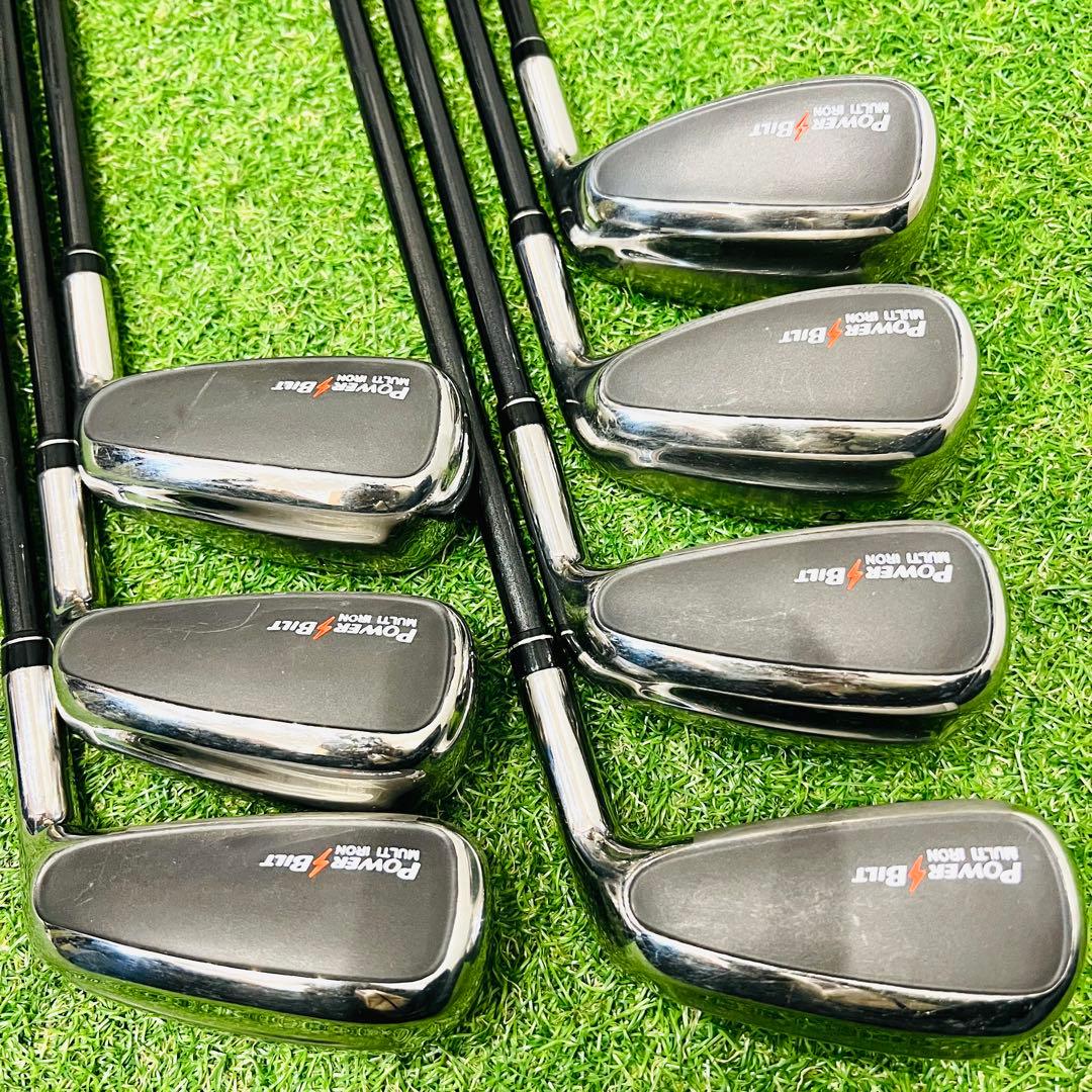 美品 中空アイアン ユーティリティ アイアンセットパワービルト かんたん SR