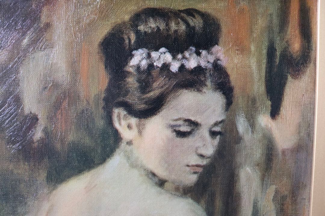 ブルー服の女 菅沼金六 額絵 美人画 バレリーナ アート