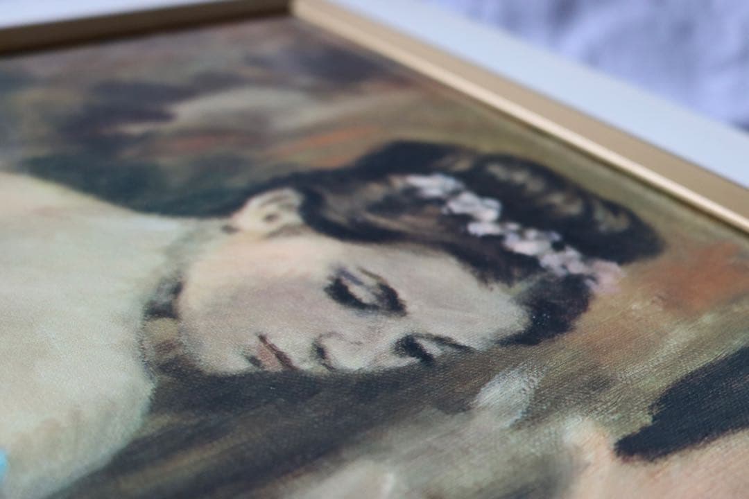 ブルー服の女 菅沼金六 額絵 美人画 バレリーナ アート