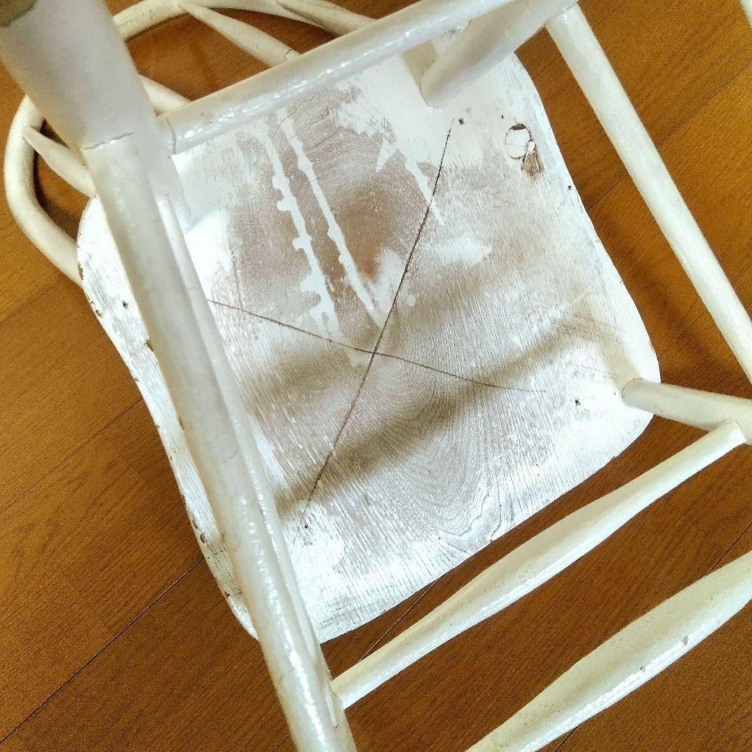 antique アンティーク ホワイトペイント スピンドルバック チェア