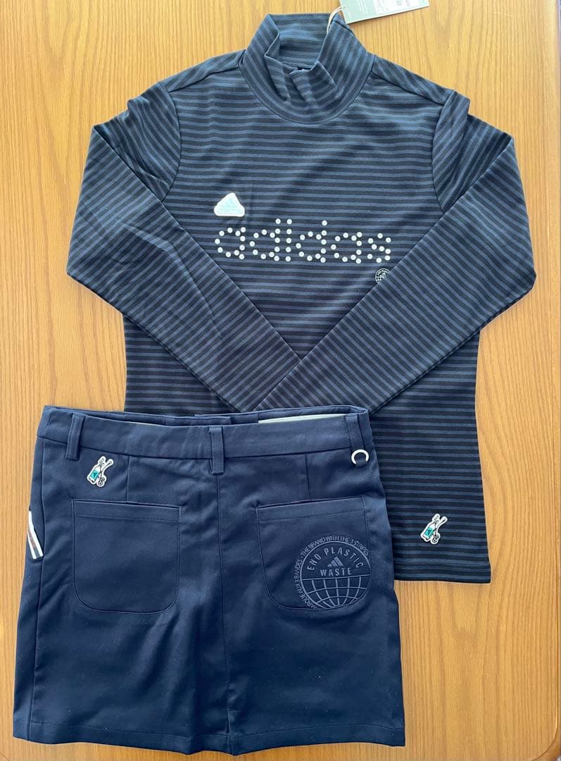新品　adidas レディース ストライプシャツ　スカート　セット　セットアップ