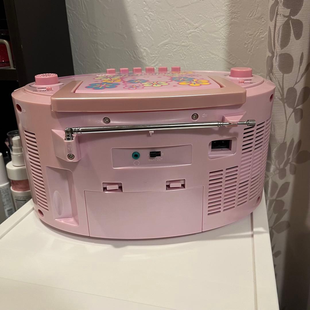 ハローキティ 平成レトロ CDカセットプレーヤー カオハナ