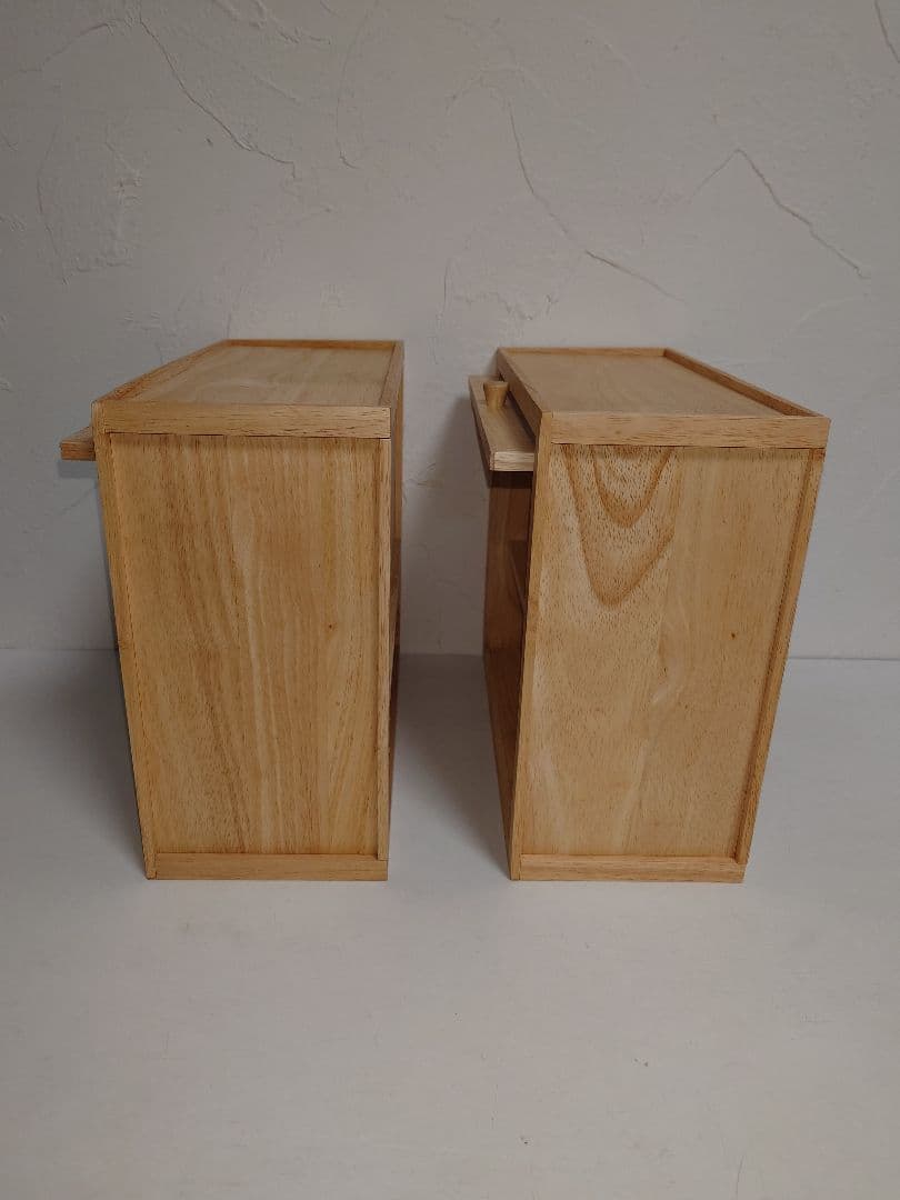 【2箱】木製 調味料入れ ケース CASE 小物入れ 置物 陳列棚 戸棚 BOX