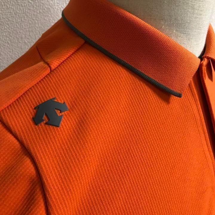 デサント ゴルフ スポーツ シャツ ポロシャツ オレンジ系 Mサイズ