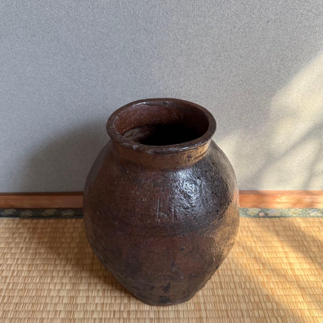 古越前 壺 種壺 桃山時代 施釉 窯印 古備前 古常滑 古丹波 古美術 骨董