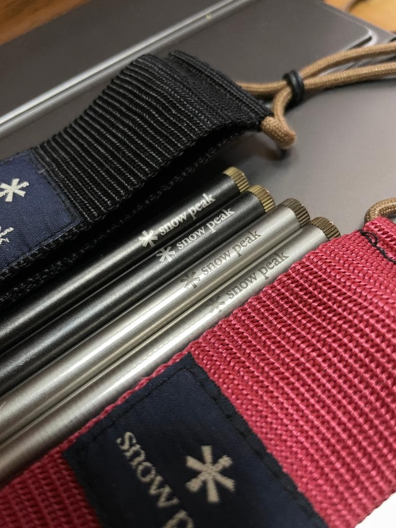 漆黒＆白銀、幸運の夫婦（めおと）箸！スノーピーク 旧・和武器（丸形） ブラック