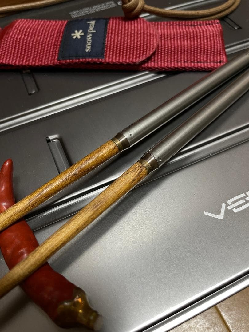漆黒＆白銀、幸運の夫婦（めおと）箸！スノーピーク 旧・和武器（丸形） ブラック