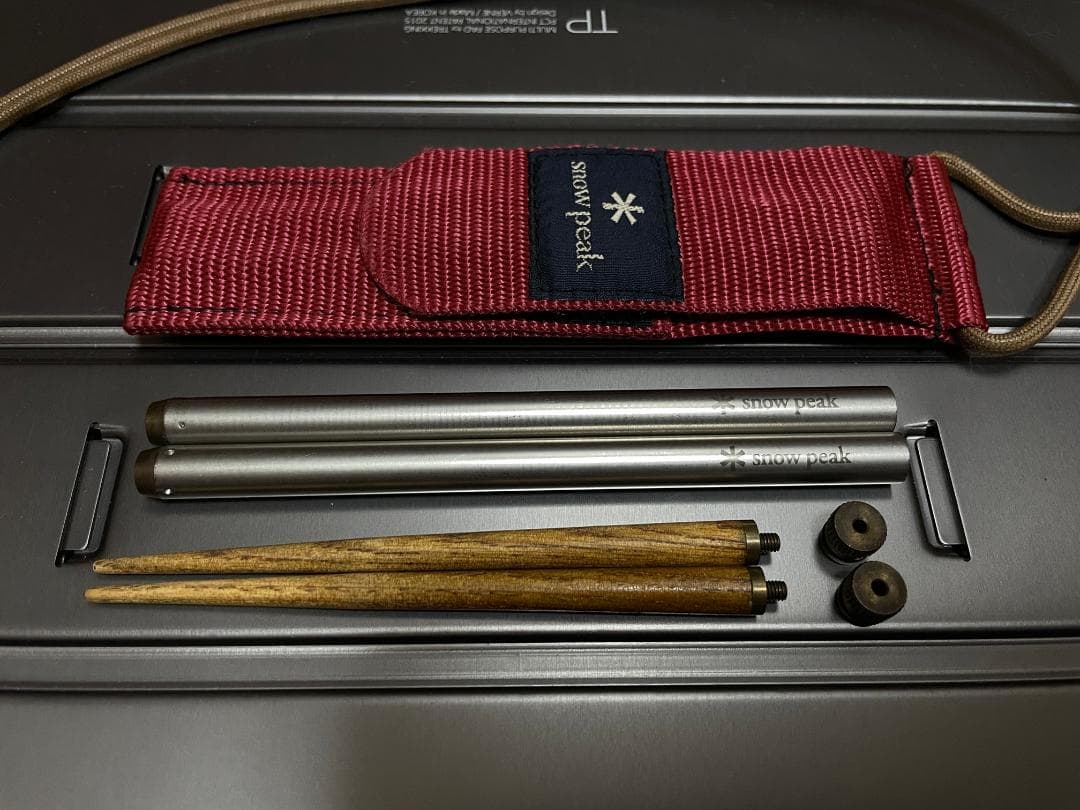 漆黒＆白銀、幸運の夫婦（めおと）箸！スノーピーク 旧・和武器（丸形） ブラック