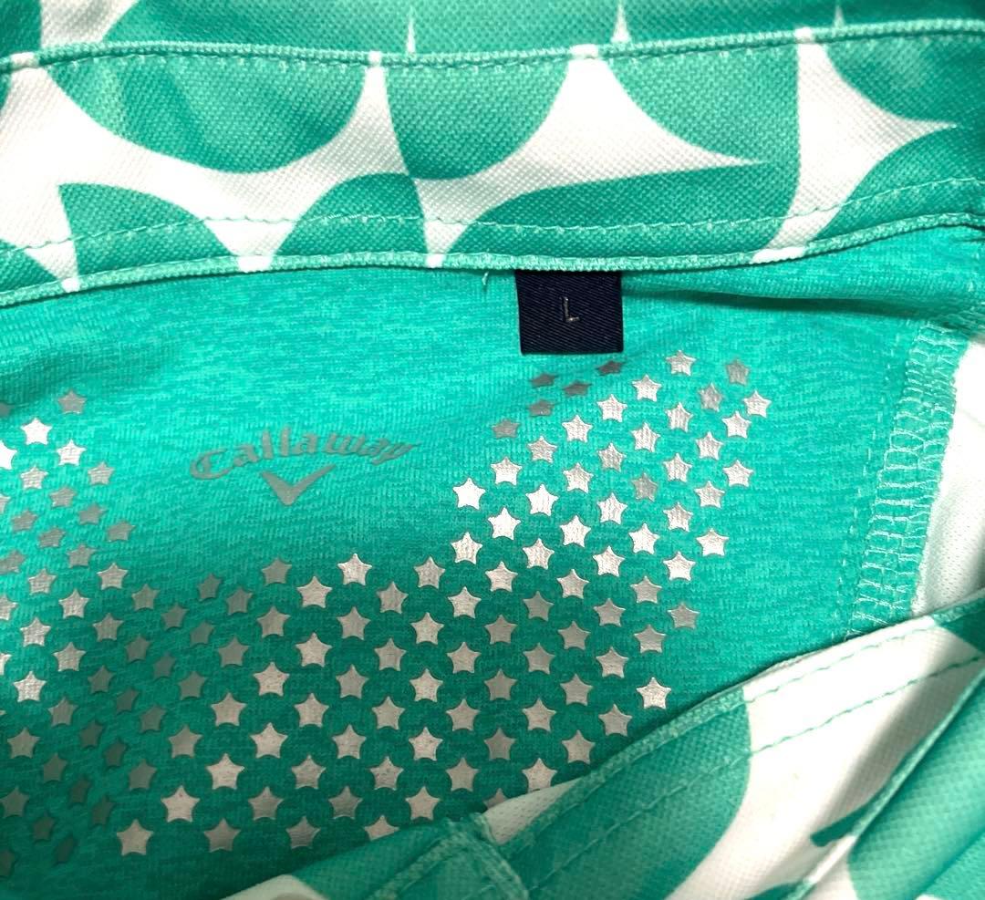 Callaway 幾何学プリントコンパクト カノコ 半袖 シャツ L ゴルフ