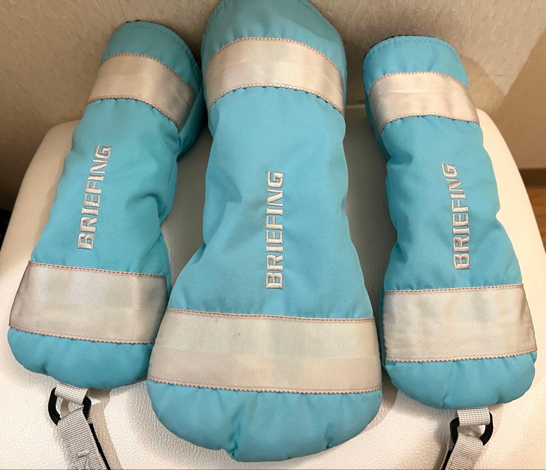 希少！アクア 5点BRIEFING キャディバッグ ヘッドカバー