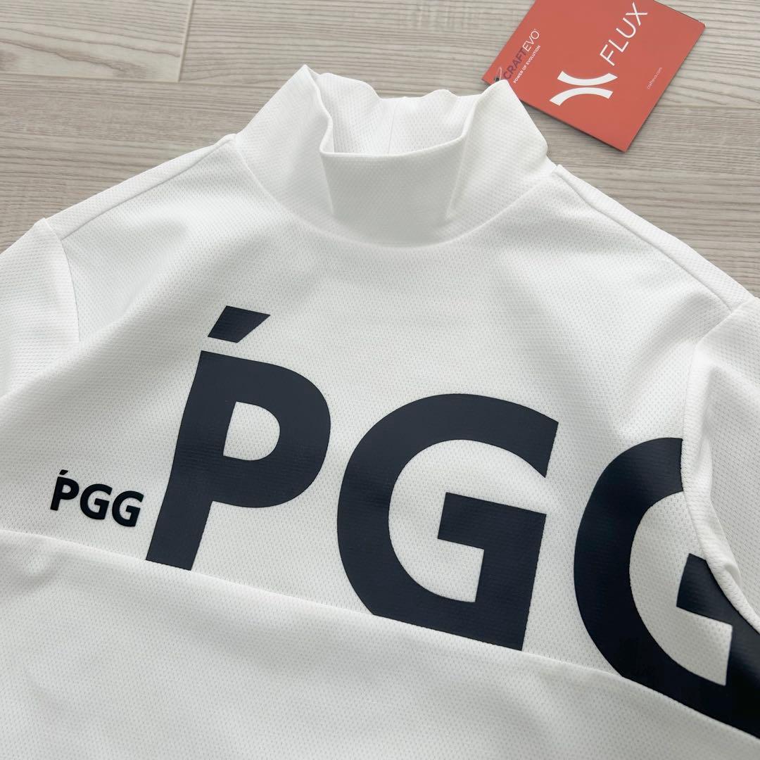新品　PGG パーリーゲイツ　モックネック　長袖シャツ　カットソー　ホワイト　0