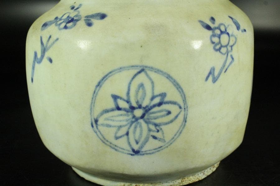 李朝 染付 壷 φ16.5cm(K-YC601)