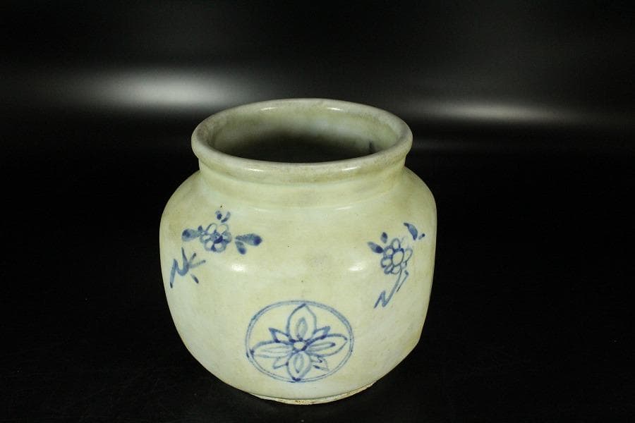李朝 染付 壷 φ16.5cm(K-YC601)