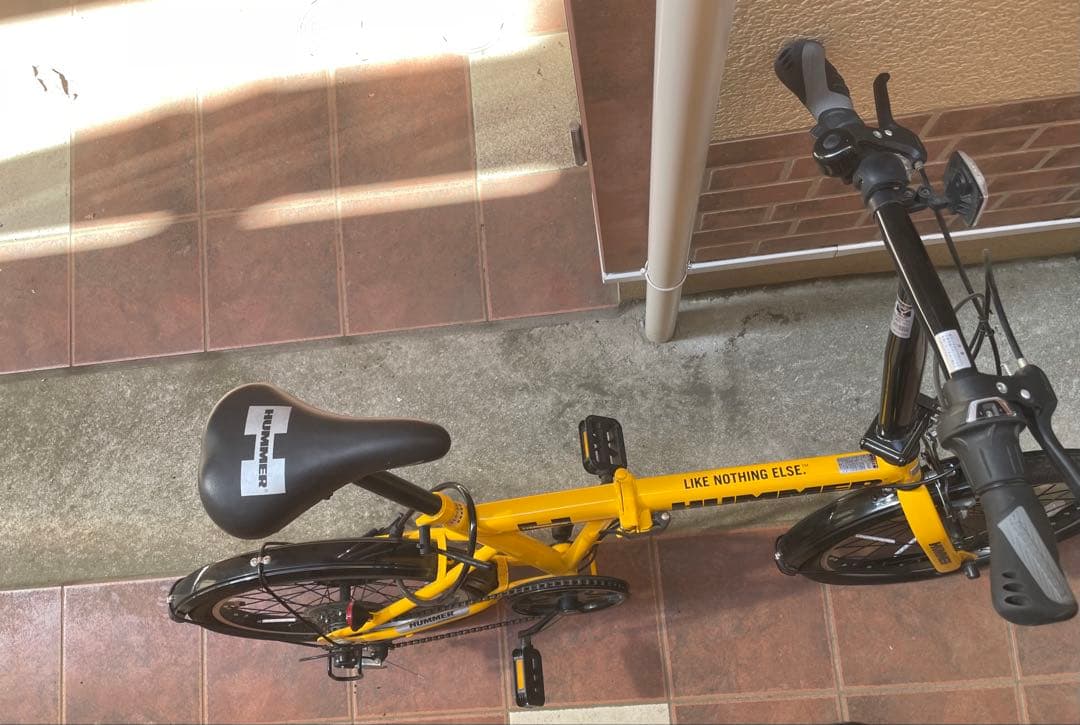 HUMMER 折りたたみ自転車 イエロー　美品 ［引き取り限定］