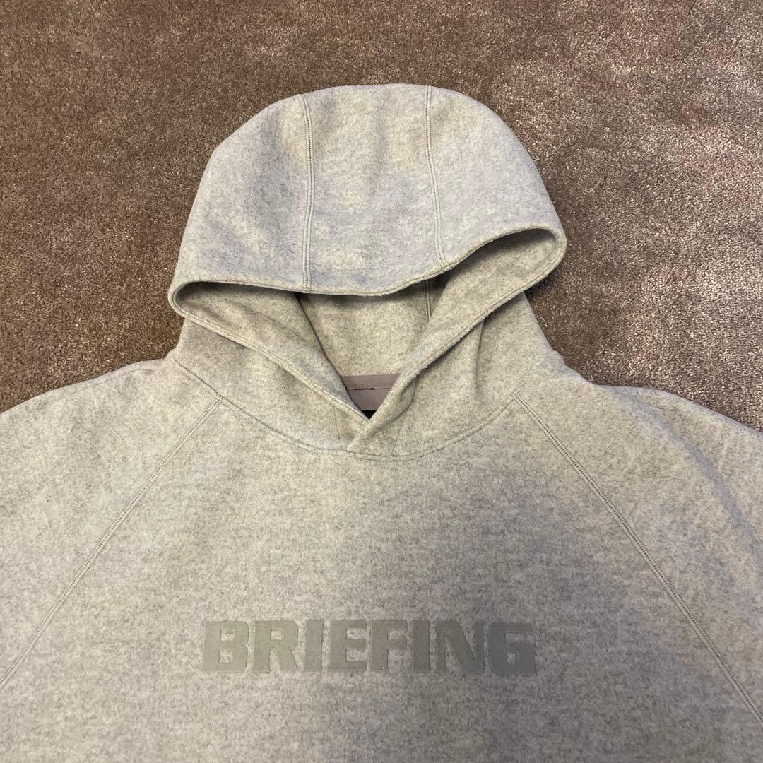 BRIEFING グレー ニット風パーカー　サイズM
