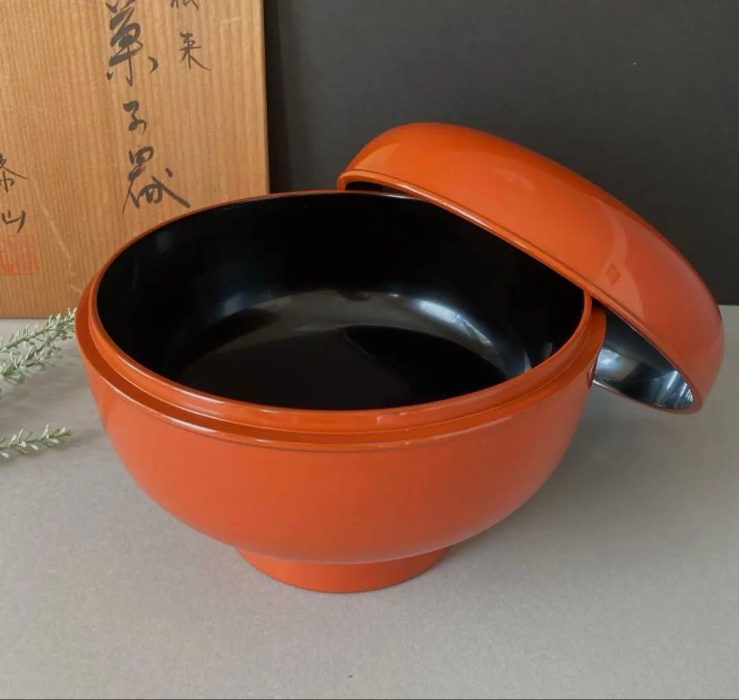 根来塗　菓子器　湊仙