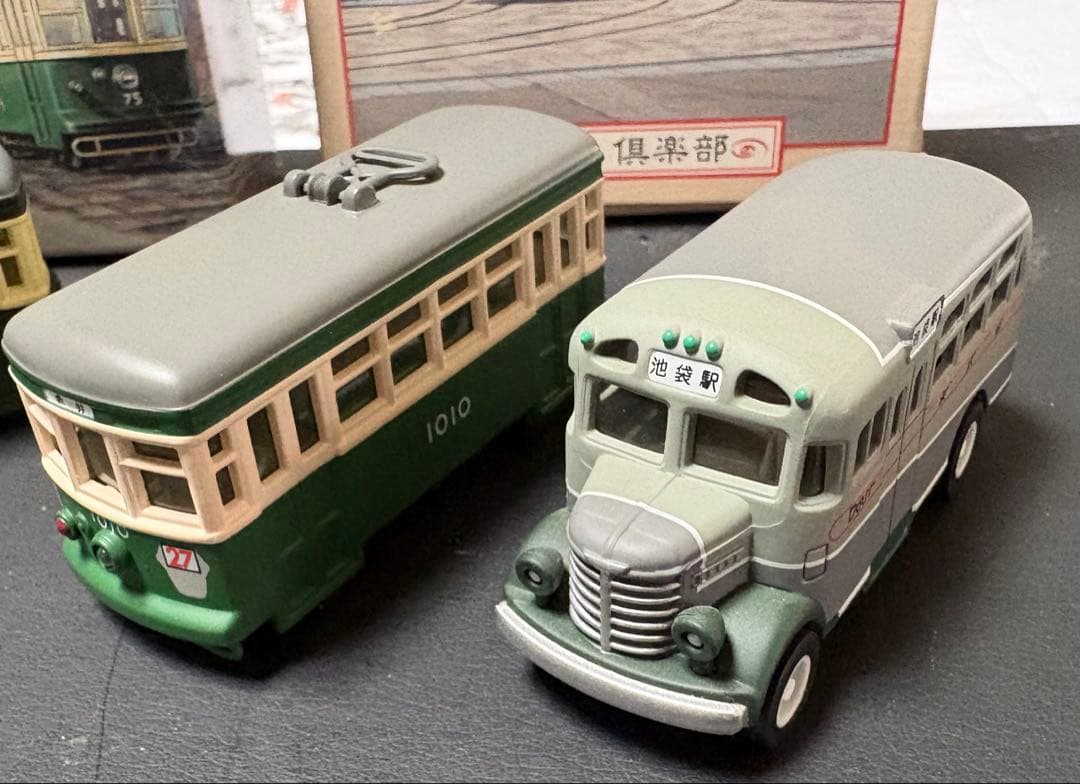 ミニカーセット バスと路面電車 等6台