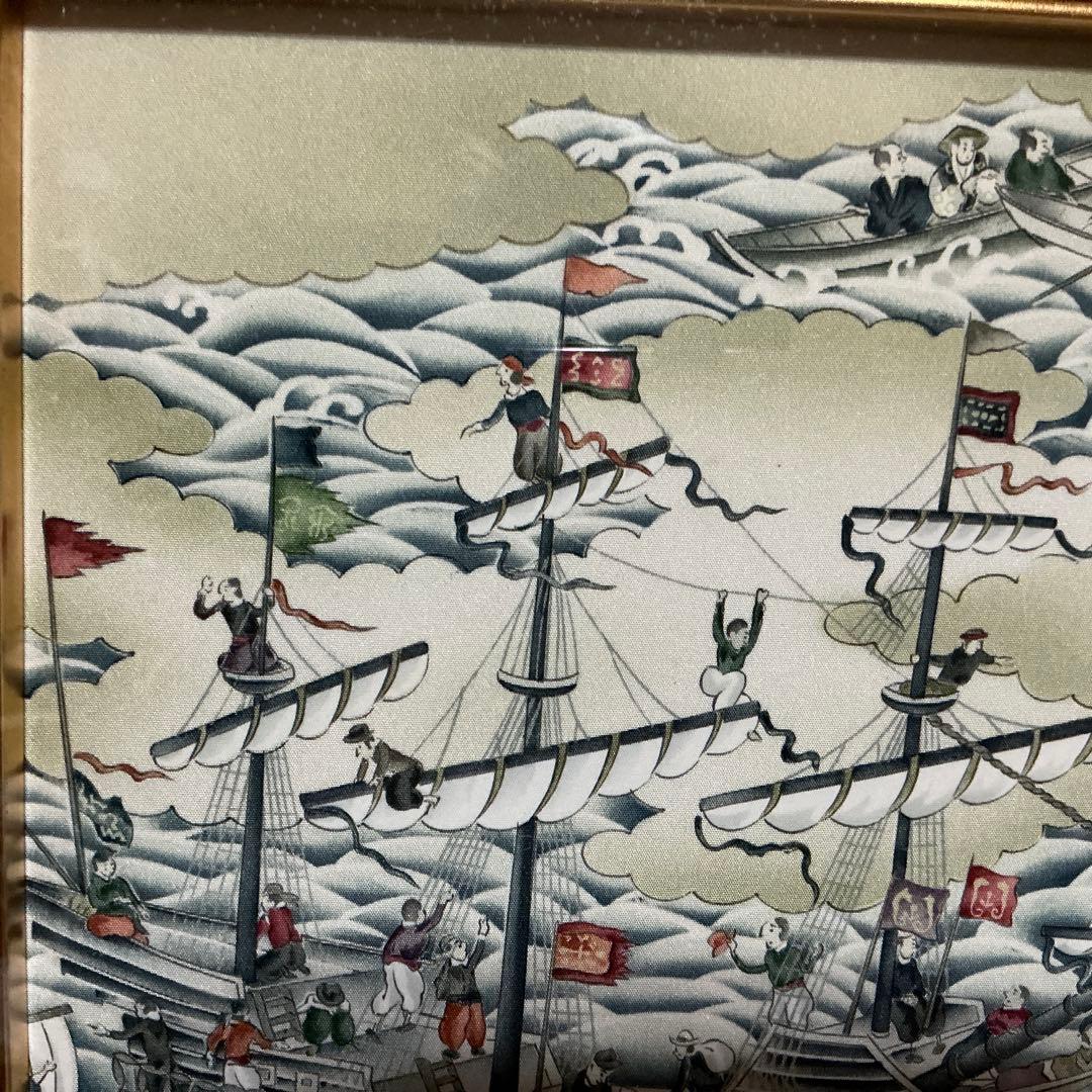 【限定50点】千總 友禅工芸額 出島図 京友禅 老舗 京王百貨店 20周年記念」
