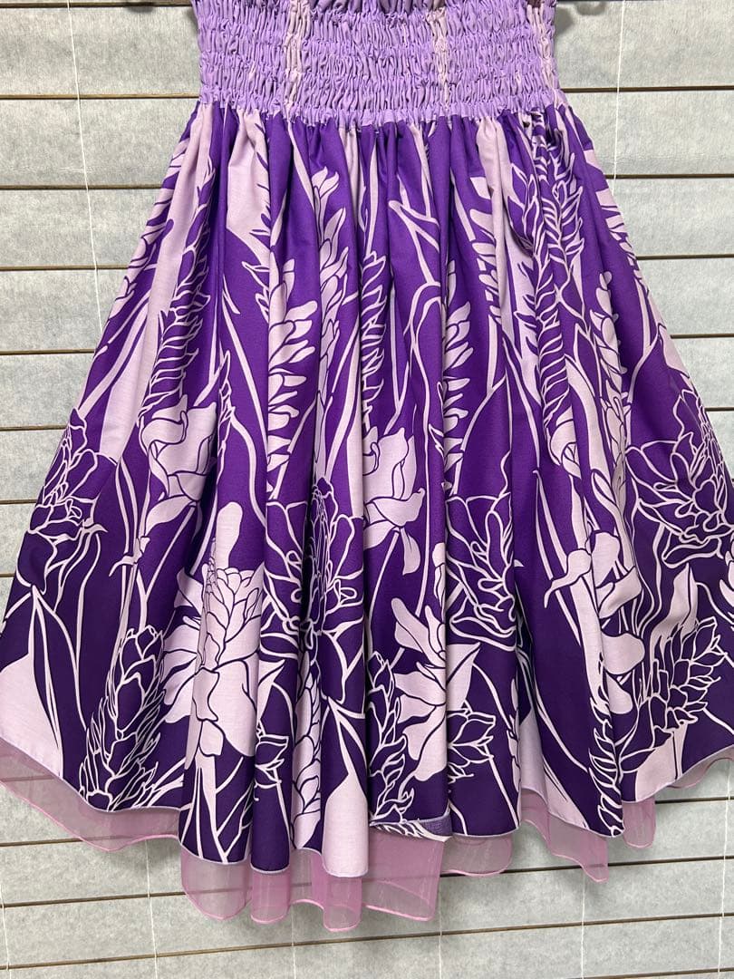 リバーシブルパウスカート　オーガンジー付き ラベンダー・パープル　新品　75cm