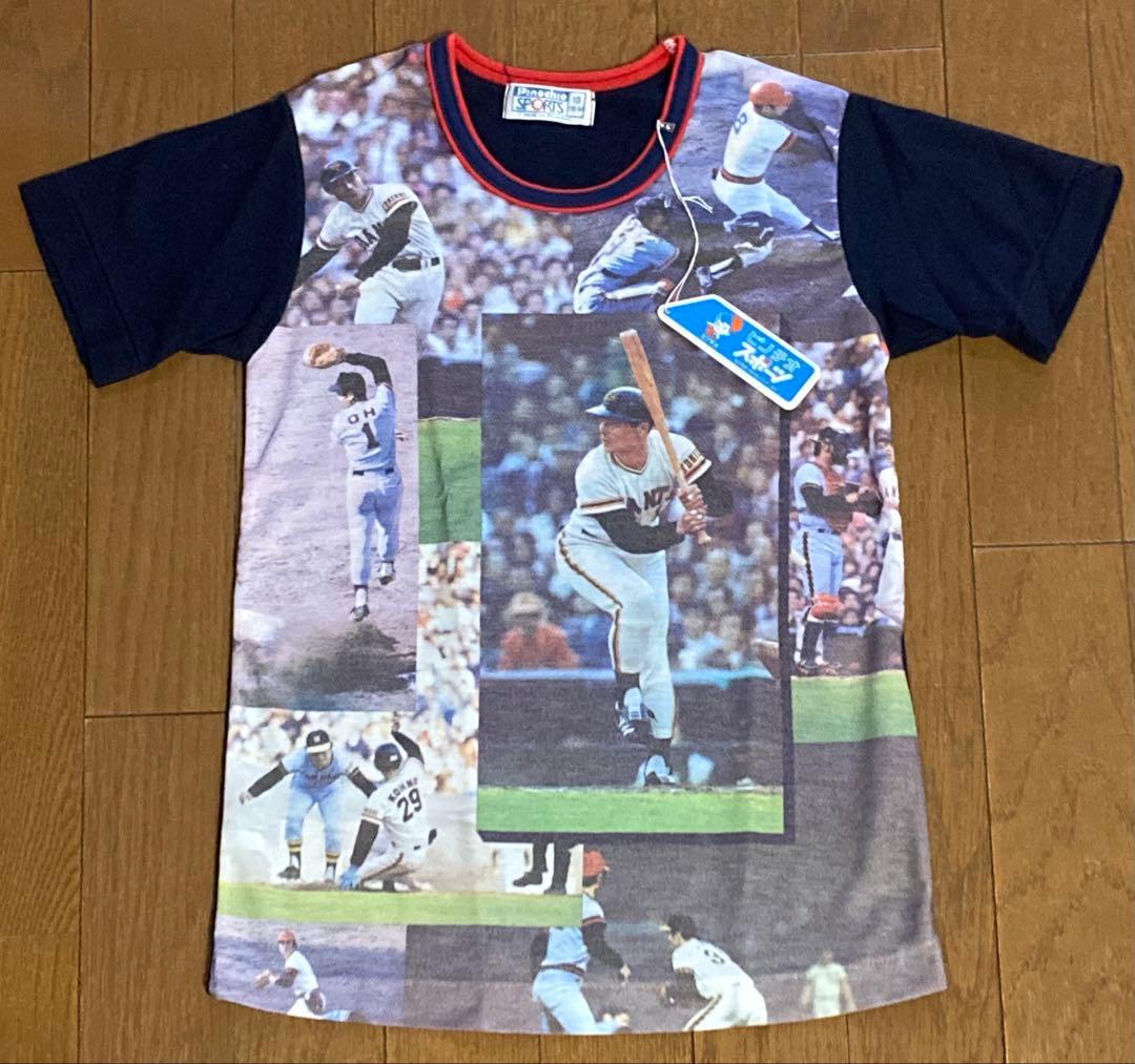 新品未使用　王貞治　Tシャツ　ピノチオ岡村　130cm　紺色　昭和レトロ