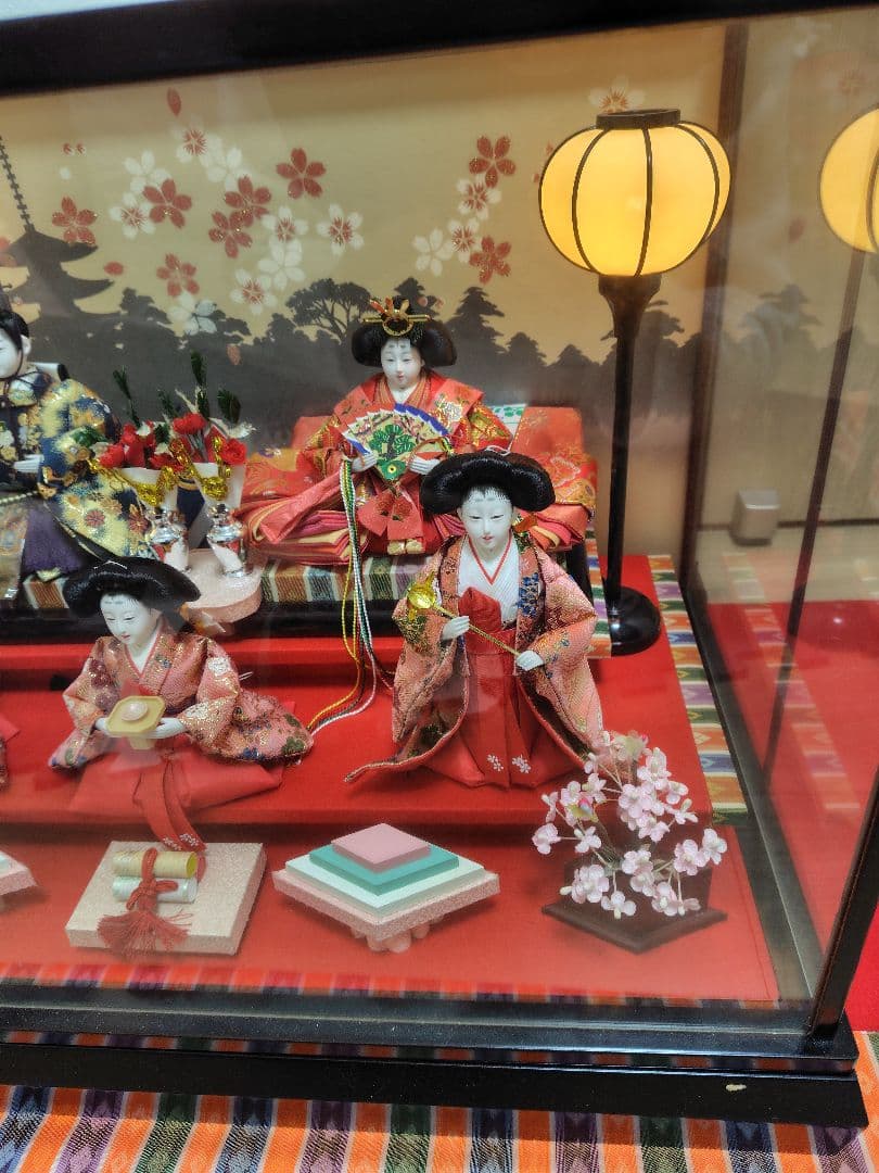 ひな祭り 雛人形セット ガラスケース入り